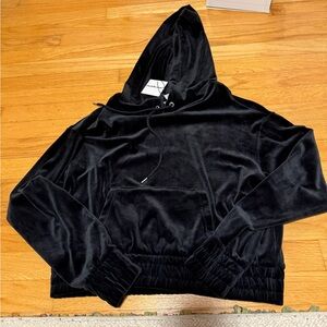 Charlotte Russe Black Velour Hoodie
